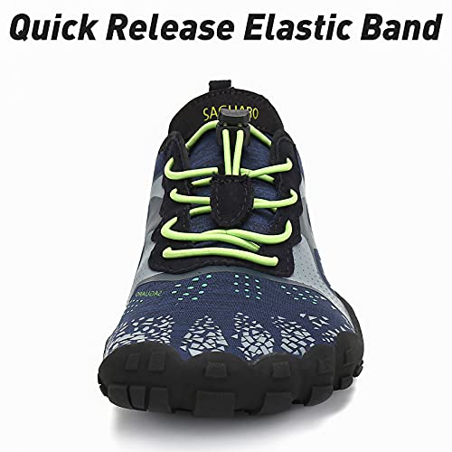 SAGUARO Hombre Mujer Zapatillas Barefoot Minimalistas Calzado de Training Ligeras Cómodas para Caminar Senderismo Ciclismo Trail Running Trekking Playa Agua Exterior Interior, Azul Celeste, 44