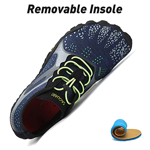 SAGUARO Hombre Mujer Zapatillas Barefoot Minimalistas Calzado de Training Ligeras Cómodas para Caminar Senderismo Ciclismo Trail Running Trekking Playa Agua Exterior Interior, Azul Celeste, 44