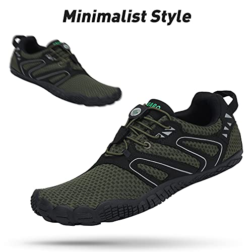 SAGUARO Hombre Mujer Zapatillas de Training Yoga Entrenamiento Gym Interior Transpirables Zapatos Correr Barefoot Resistentes Comodas Zapatos Gimnasio Asfalto Playa Agua Exterior(059 Verde, 40 EU)