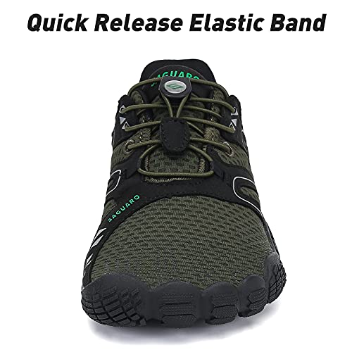 SAGUARO Hombre Mujer Zapatillas de Training Yoga Entrenamiento Gym Interior Transpirables Zapatos Correr Barefoot Resistentes Comodas Zapatos Gimnasio Asfalto Playa Agua Exterior(059 Verde, 40 EU)