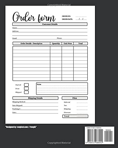 Sales Order Log Book: Sales Order Log for Online Businesses and Retail Store |simple Order Tracker Order Log Book for Small Business| Customer Order Forms | size 8 x 0.25 x 10 inches