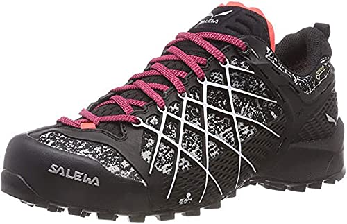 Salewa WS Wildfire Gore-TEX, Zapatos de Senderismo Mujer, Negro (Black/White), 36 EU