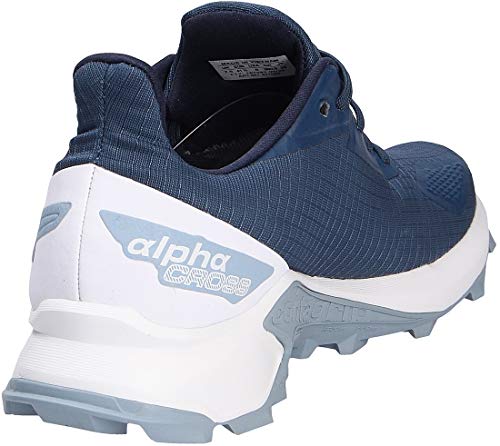 Salomon Alphacross Blast Gore-Tex (impermeable) Hombre Zapatos de trail running, Azul (Dark Denim/White/Ashley Blue), 42 ⅔ EU