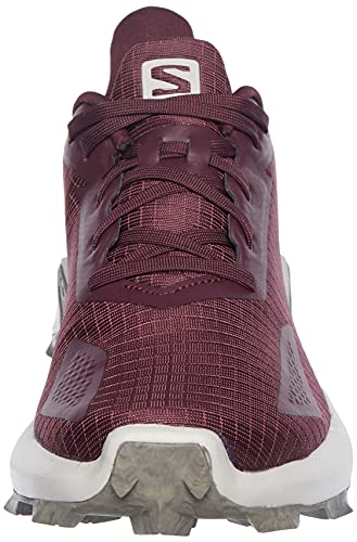 Salomon Alphacross Blast, Zapatillas De Trail Running Cómodas Y Fuerte Agarre Mujer, Rojo (Winetasting/Lunar Rock/Vintage Kaki), 38 2/3 EU