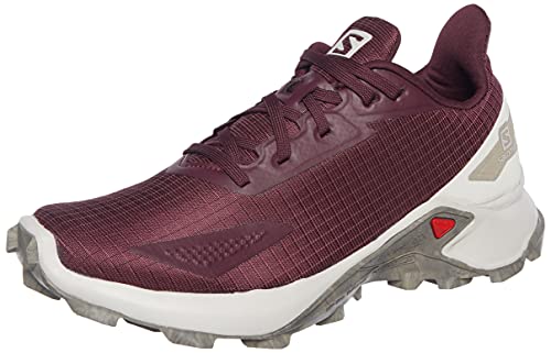 Salomon Alphacross Blast, Zapatillas De Trail Running Cómodas Y Fuerte Agarre Mujer, Rojo (Winetasting/Lunar Rock/Vintage Kaki), 38 2/3 EU