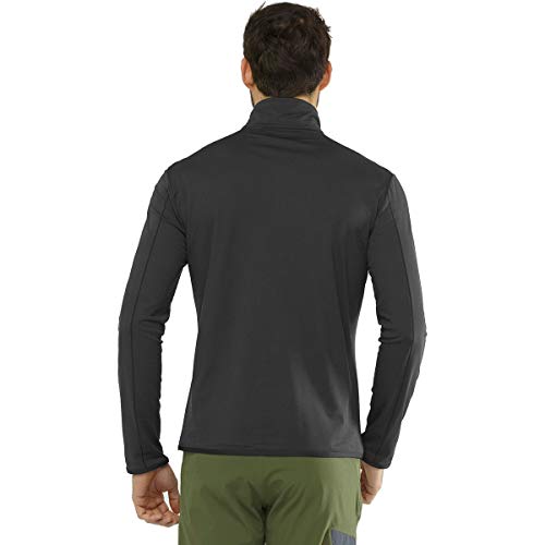 Salomon OUTRACK HZ MID M Sudadera con media cremallera, Negro, Talla M para Hombre