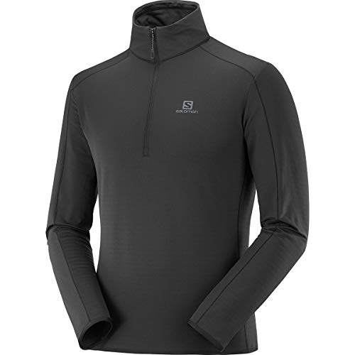 Salomon OUTRACK HZ MID M Sudadera con media cremallera, Negro, Talla M para Hombre