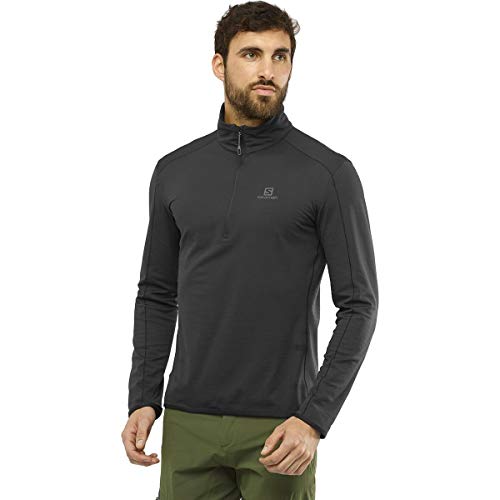 Salomon OUTRACK HZ MID M Sudadera con media cremallera, Negro, Talla M para Hombre