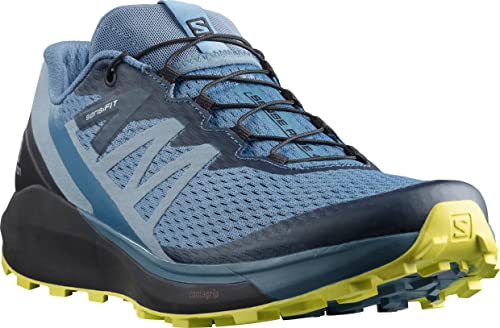 SALOMON Sense Ride 4, Zapatillas de Senderismo Hombre, Copen Blue/Black/Evening Primrose, 40 EU