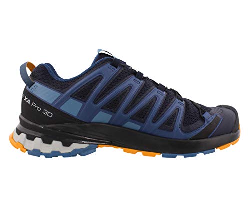 Salomon XA Pro 3D V8 Hombre Zapatos de trail running, Azul (Night Sky/Dark Denim/Butterscotch), 42 EU