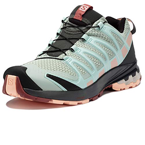Salomon XA Pro 3D V8 Mujer Zapatos de trail running, Gris (Aqua Gray/Urban Chic/Tropical Peach), 45 ⅓ EU