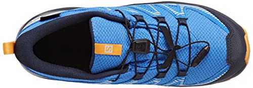 Salomon XA Pro V8 Climasalomon Waterproof (impermeable) unisex-niños Zapatos de trail running, Azul (Palace Blue/Navy Blazer/Butterscotch), 26 EU