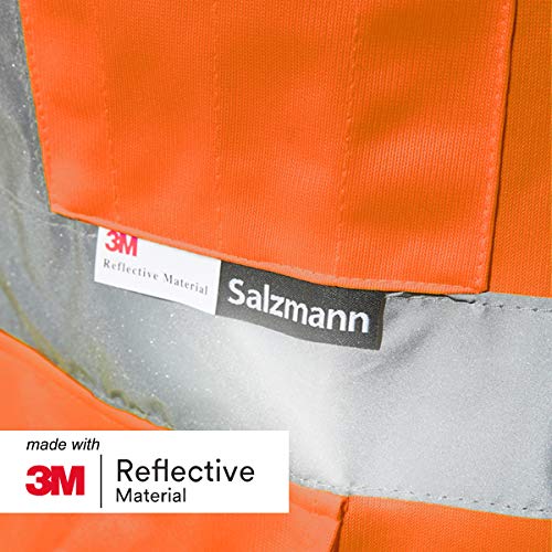 Salzmann 3M Chaleco de Seguridad Multibolsillos | Chaleco reflectante de alta visibilidad con cremallera | Hecho con cinta reflectante 3M
