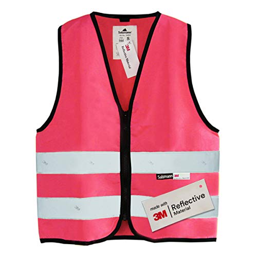 Salzmann 3M Chaleco de Seguridad para niños | Hecho con Cinta Reflectante 3M | Rosa