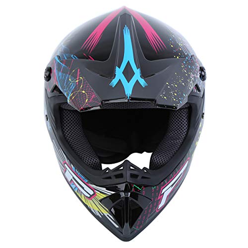 Samger Dot Adulto Hombre Mujer Offroad Casco Motocross Casco Dirt Bike ATV Motocicleta Casco Guantes Gafas (Negro, L)