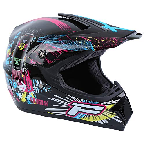 Samger Dot Adulto Hombre Mujer Offroad Casco Motocross Casco Dirt Bike ATV Motocicleta Casco Guantes Gafas (Negro, L)