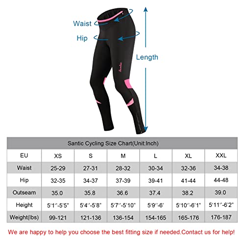 Santic Culote Ciclismo Mujer Térmico Culote Bicicleta Pantalones Largos de Ciclismo/Bicicleta EU XL