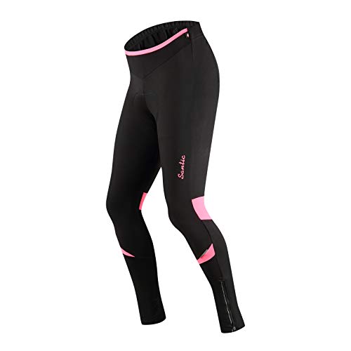 Santic Culote Ciclismo Mujer Térmico Culote Bicicleta Pantalones Largos de Ciclismo/Bicicleta EU XL