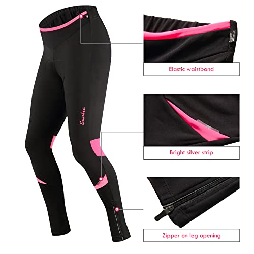 Santic Culote Ciclismo Mujer Térmico Culote Bicicleta Pantalones Largos de Ciclismo/Bicicleta EU XL