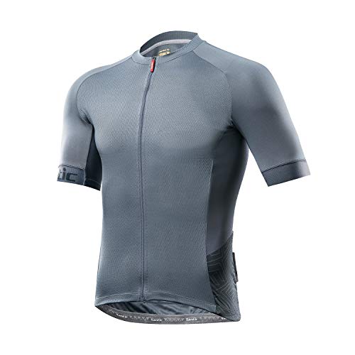 Santic Maillot Ciclista Hombre Top Ciclismo Bicicleta Bici Transpirable Secado Rápido Jersey Ciclista Yorkson Gris EU L