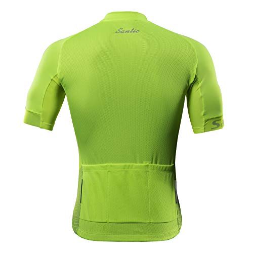 Santic Maillot Ciclista Hombre Top Ciclismo Bicicleta Bici Transpirable Secado Rápido Jersey Ciclista Yorkson Verde EU M