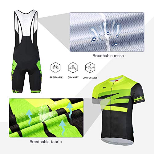 Santic Ropa Ciclismo Verano Hombre Set Ciclismo Maillot y Culotte Bicicleta Pad Traje MTB Spinning Bicicleta de Carretera Transpirable