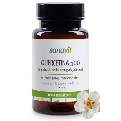 Sanuvit® - Quercetina 500 mg | Dosis alta | Alta biodisponibilidad y tolerancia | Vegano | 120 cápsulas