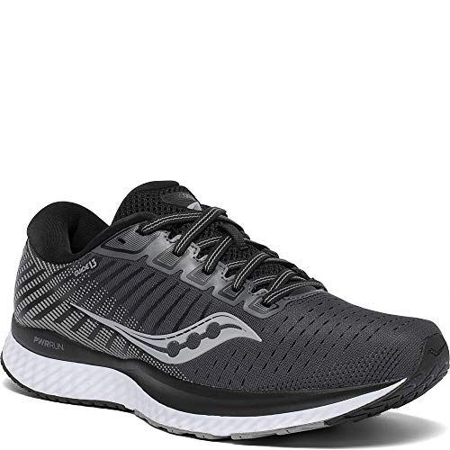 Saucony Women's S10549-40 Guide 13 Running Shoe, Black | White - 5 W US