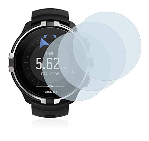 savvies Protector Cristal Templado Compatible con Suunto Spartan Sport Wrist HR Baro Stealth (3 Unidades) Protector Pantalla Vidrio, Protección 9H,