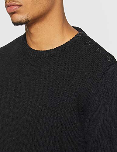 Schott NYC Ploutrider1, Suéter para Hombre, Negro (Black), Small