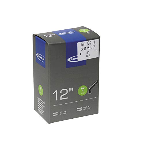 Schwalbe Luftschlauch-Fahrrad Av1 45/45 Cámara 12AV1, 1/2x1.75-2 1/4, válvula Standard 45º, Unisex Adulto, Negro, 12.5 x 1.75