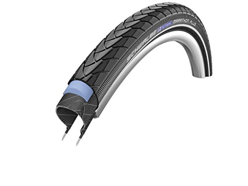 Schwalbe Reifen Marathon Plus SmartGuard cordoni, Unisex, Schwarz mit reflektierendem Streifen, 26x1.35