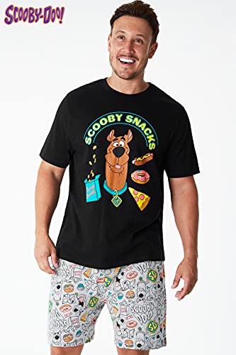 Scooby-Doo Pijama Hombre, Conjunto Hombre Algodón, Pijama Corto Hombre S - 3XL (M, Negro)