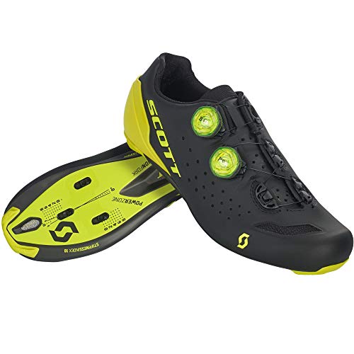 SCOTT Carretera RC Zapatillas de Ciclismo, Hombre, Black/Sulphur Yellow, 48