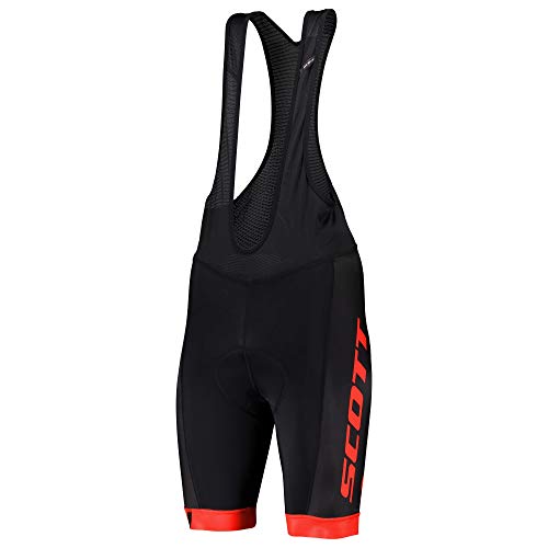 Scott RC Team 2020 - Pantalones cortos con tirantes para bicicleta, color negro y rojo, color negro/rojo, tamaño L (50/52)