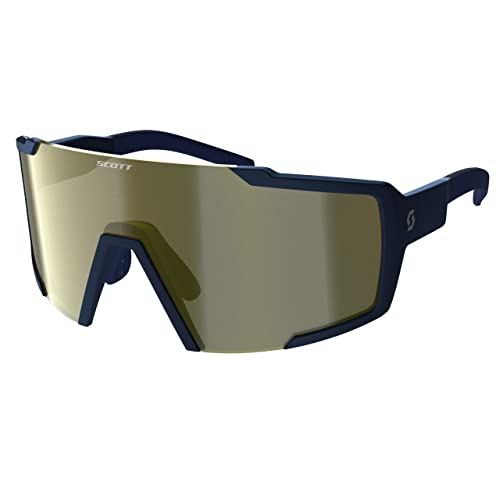 Scott Shield - Gafas intercambiables para bicicleta, color azul y dorado