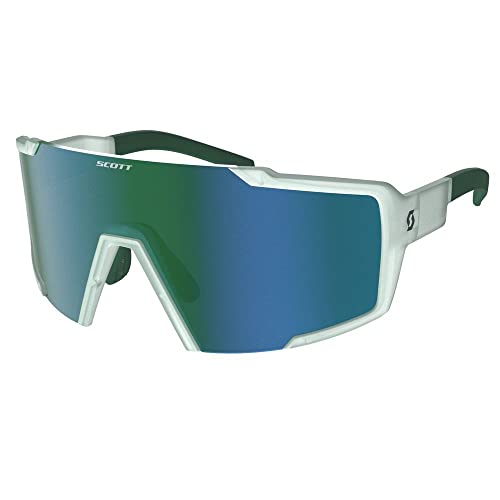 Scott Shield - Gafas intercambiables para bicicleta, color verde y cromado