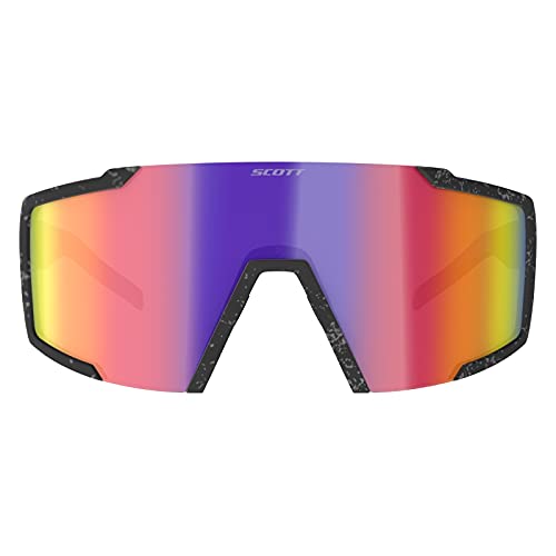 Scott Shield Marble - Gafas de cambio para bicicleta, color negro/azul, gris y cromado