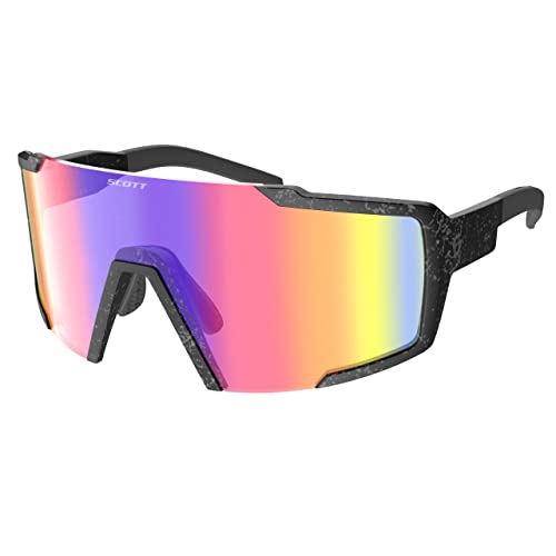 Scott Shield Marble - Gafas de cambio para bicicleta, color negro/azul, gris y cromado