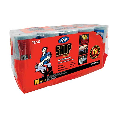 Scott Shop - Pack de 10 de 55 Hojas por Rollo, tamaño de Hoja de 27,94 x 26,41 cm, Absorbe líquidos, aceites y Grasa