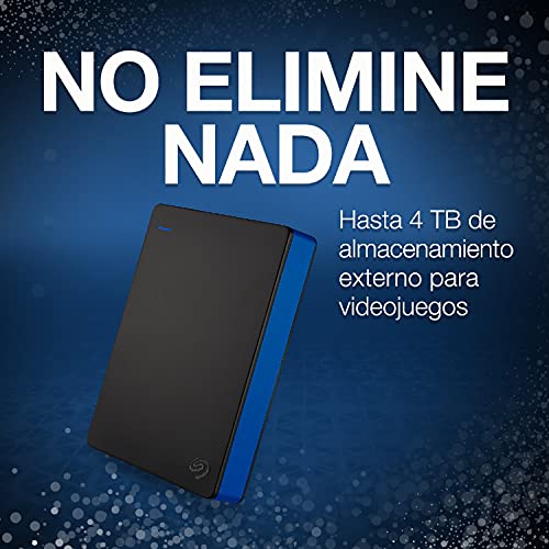 Seagate Game Drive for PS4, 4 TB, Unidad de disco duro externa, HDD portátil, compatible con PS4 y PS5 (STGD4000400)