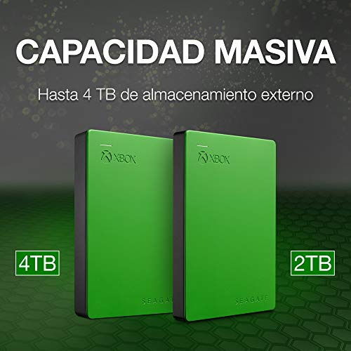 Seagate Game Drive para Xbox, 4 TB, Disco duro externo, HDD portátil, diseñado para Xbox One, y 2 años de servicios Rescue (STEA4000402)