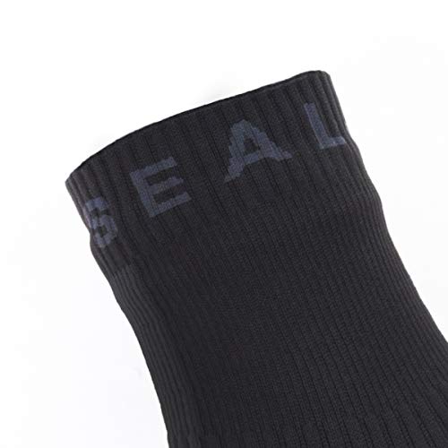 Seal Skinz Waterproof All Weather Ankle Length Calcetín, Hombre, Negro/Gris, Large