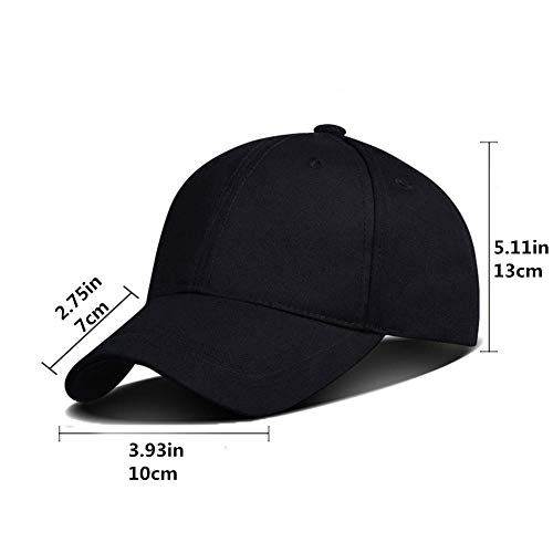 SEALEN Béisbol Gorra Sombrero para el Sol para Cola de Caballo Natural Rizado Pelo Afro (Negro)