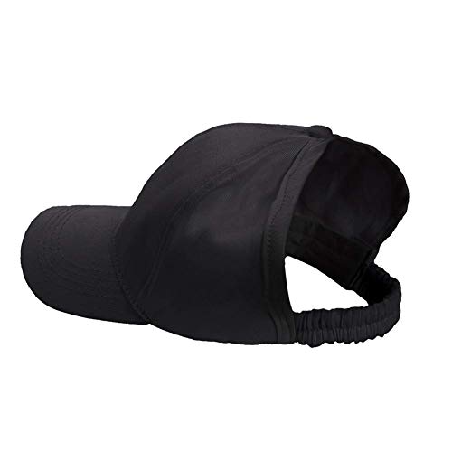 SEALEN Béisbol Gorra Sombrero para el Sol para Cola de Caballo Natural Rizado Pelo Afro (Negro)