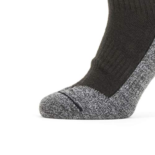 SealSkinz Waterproof Warm Weather Soft Touch Ankle Length Calcetín, Hombre, Black/Grey Marl/White, Large