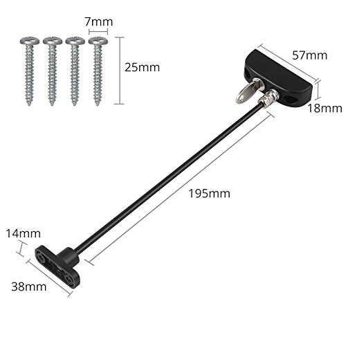 Seguridad de Ventana Restrictor Apertura de Ventana 4 Piezas Bloqueo Cerradura Seguridad de Ventanas y Puertas Seguridad Infantil Niños con Cable y Tornillos - Negro