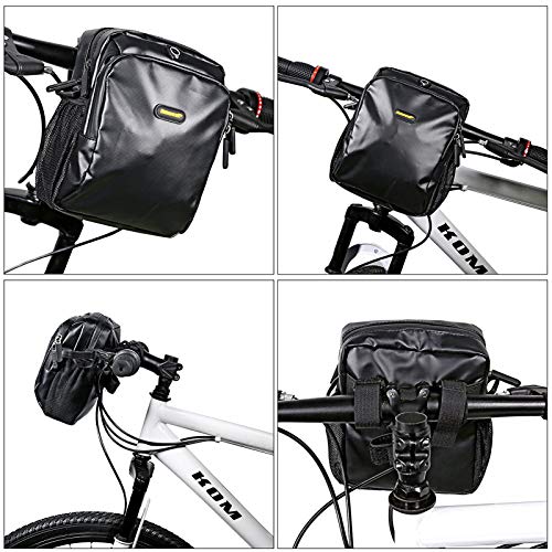 Selighting Bolsa de Manillar Bicicleta para MTB CTB Bolsa Delantera para Ciclismo con Cubierta de Lluvia y Correa Ajuatable de Hombro Bolsa de Bicicleta Montaña, Carretera, Bicicleta Plegable