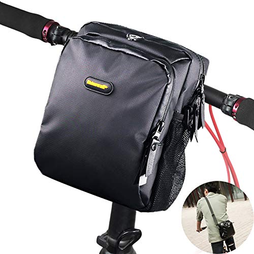 Selighting Bolsa de Manillar Bicicleta para MTB CTB Bolsa Delantera para Ciclismo con Cubierta de Lluvia y Correa Ajuatable de Hombro Bolsa de Bicicleta Montaña, Carretera, Bicicleta Plegable