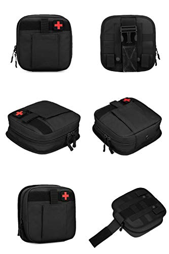 Selighting Bolsa de Pierna Tactica Hombre Bolso de Cintura Ejército Militar Riñonera de Gran Capacidad Cinturón Bolsa MOLLE Médico (Negro)